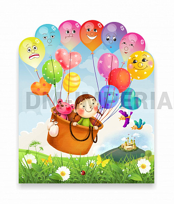 Девочка с шариками, резной стенд