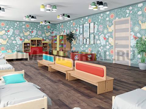 Оснащение детских садов, Мягкая мебель, Банкетка двухсторонняя ММ-003