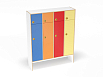 Шкаф 4-х секционный с антресолью (скандинавия с разноцветными фасадами, Вариант 15)