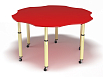 Стол Цветочек на регулируемых ножках и колесах (красный, (0-3гр.))