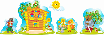 Герои сказки "Теремок", резные стенды, комплект