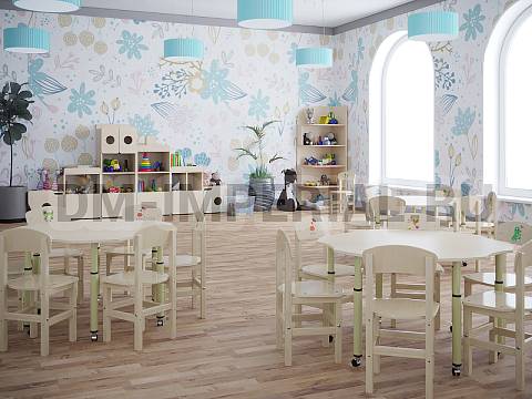 Оснащение детских садов, Стулья, Стул Богатырь, лак/лак с рисунком С-005.01-Р