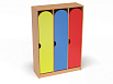 Шкаф 3-х секционный на цоколе стандарт (каркас бук с разноцветными фасадами, Вариант 4)