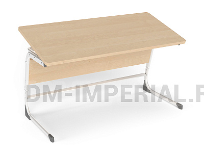 Стол ученический 2-х местный регулируемый с наклонной столешницей на плоскоовальной трубе