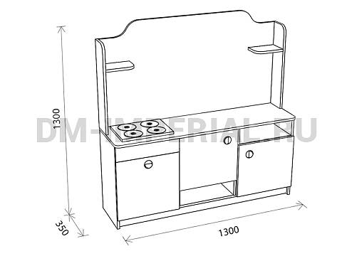 Оснащение детских садов, Игровая мебель, Кухня Хозяюшка ИМ-043 Оснащение детских садов, Игровая мебель, Кухня Хозяюшка ИМ-043