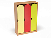 Шкаф 3-х секционный на цоколе стандарт (каркас бук с разноцветными фасадами, Вариант 3)