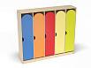 Шкаф 5-ти секционный на цоколе стандарт (каркас дуб с разноцветными фасадами, Вариант 7)