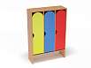 Шкаф для одежды 3-х секционный стандарт (каркас бук с разноцветными фасадами, Вариант 4)