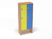 Шкаф 2-х секционный с антресолью (каркас бук с разноцветными фасадами, Вариант 4)