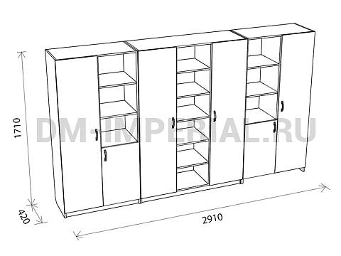 Оснащение детских садов, Шкафы, Стенка для кабинета 1 ШС-061 Оснащение детских садов, Шкафы, Стенка для кабинета 1 ШС-061