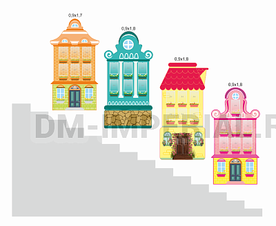 "Домики", комплект из 4-х стендов