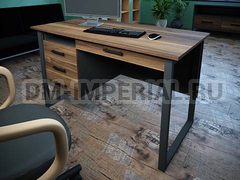 Офисная мебель, Кабинет руководителя, Стол с ящиками на м-каркасе левый КР-1.35