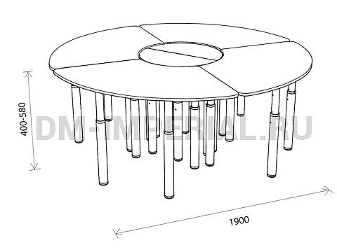 Оснащение детских садов, Столы, Стол Трансформер на регулируемых ножках СТ-033-Ц