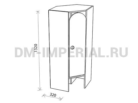 Оснащение детских садов, Шкафы, Шкаф для одежды 1-но секционный угловой ШР-001-У