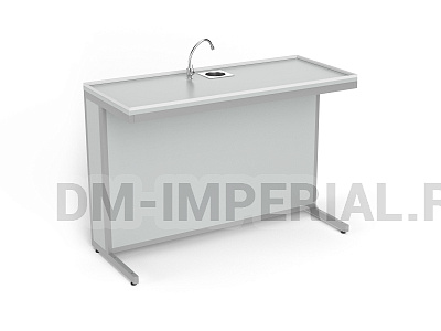 Стол ученический двухместный лабораторный с сантехникой и противопроливочным бортиком