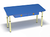 Стол 2-х местный на регулируемых ножках с ящиками с наклонной столешницей (синий, (0-3гр.))