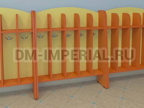 Оснащение детских садов, Шкафы, Шкаф для пол. напольный Волна 5-ти секционный ШП-004-5
