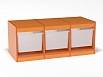 Стеллаж для хранения трехсекционный, высота 500 (разноцветный (ая), средние контейнеры, Вариант 4)