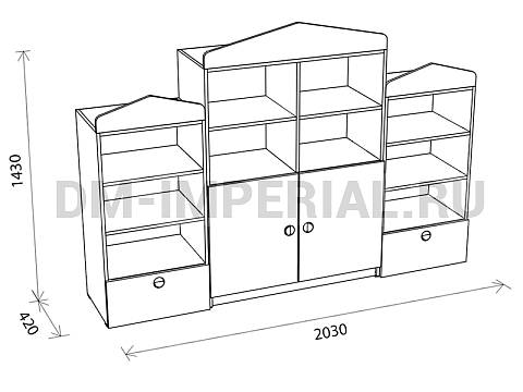 Оснащение детских садов, Шкафы, Стенка Алена ШС-022