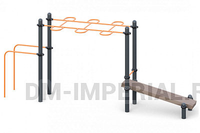 Рукоход с брусьями и лавкой для преса W-01-006