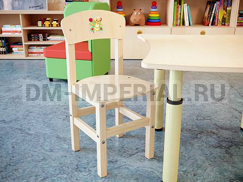 Оснащение детских садов, Стулья, Стул Крепыш, лак/лак, с рисунком  С-001.01-Р