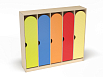 Шкаф 5-ти секционный на цоколе стандарт (каркас дуб с разноцветными фасадами, Вариант 6)