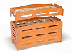 Эко-кровать Мозайка ясельная с бортиком (фанера) (разноцветный (ая), оранжевый, 1400*600)
