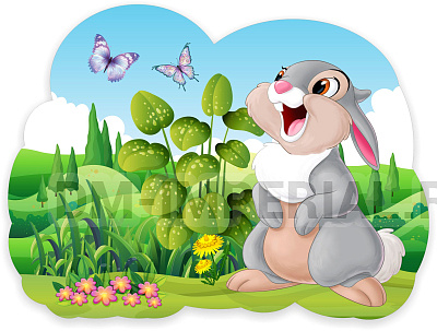 "Зайчонок", резной стенд