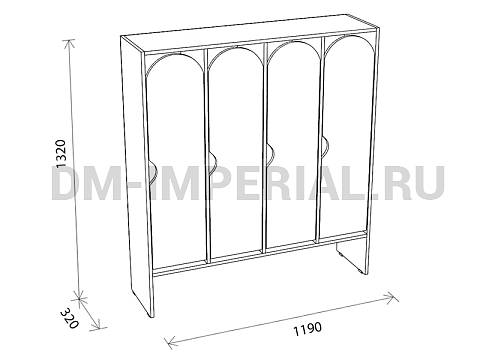 Оснащение детских садов, Шкафы, Шкаф для одежды 4-х секционный стандарт ШР-001-С-4