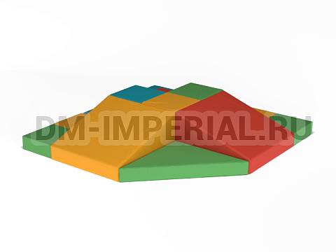 Оснащение детских садов, Мягкие модули, Мягкие спортивные модули Двойная горка ММ-СМ-01.007