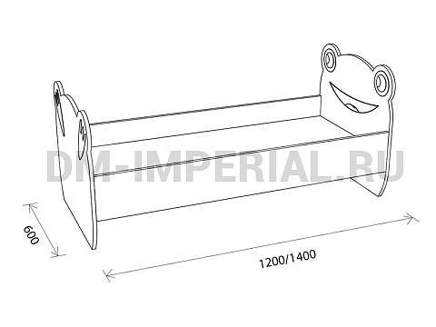 Оснащение детских садов, Кровати, Кровать ЛДСП Лягушонок с рисунком КР-004.00-Р