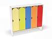 Шкаф для одежды 5-ти секционный стандарт (скандинавия с разноцветными фасадами, Вариант 13)