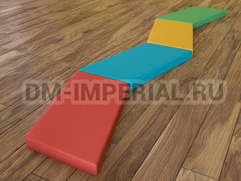 Оснащение детских садов, Мягкие модули, Развивающие мягкие модули Дорожка Зиг-Заг ММ-РМ-04.030