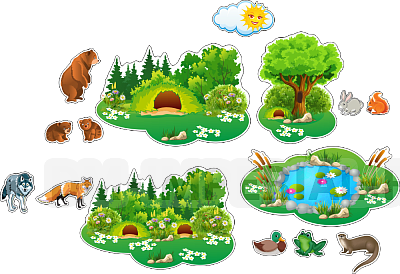 "Кто где живет". Комплект магнитных стендов