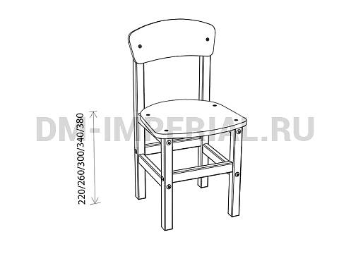 Оснащение детских садов, Стулья, Стул Богатырь, лак/лак С-005.01