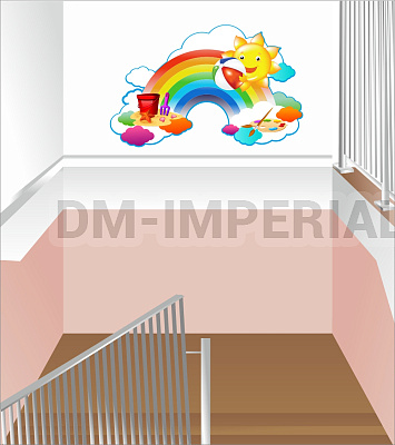 "Радуга", оформление лестничного пролета