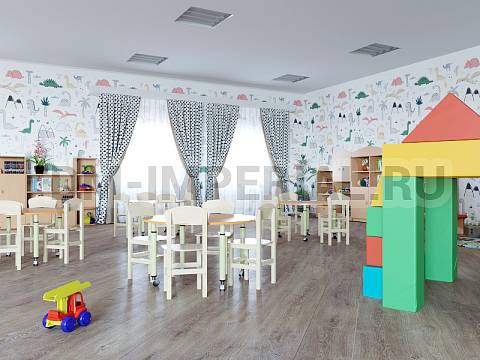 Оснащение детских садов, Столы, Стол круглый на регулируемых ножках и колесах СТ-010-К