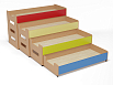 Кровать 4-х ярусная выкатная (каркас бук с разноцветными фасадами, Вариант 4)
