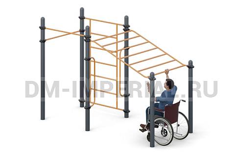 Уличное оборудование, Спортивное оборудование, Наклонный рукоход, турники W-07.005 W-07.005