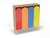 Шкаф 4-х секционный на металлокаркасе (каркас бук с разноцветными фасадами, Вариант 3)