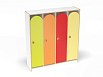 Шкаф 4-х секционный на цоколе (скандинавия с разноцветными фасадами, Вариант 14)
