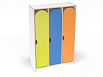 Шкаф 3-х секционный на цоколе стандарт (скандинавия с разноцветными фасадами, Вариант 14)