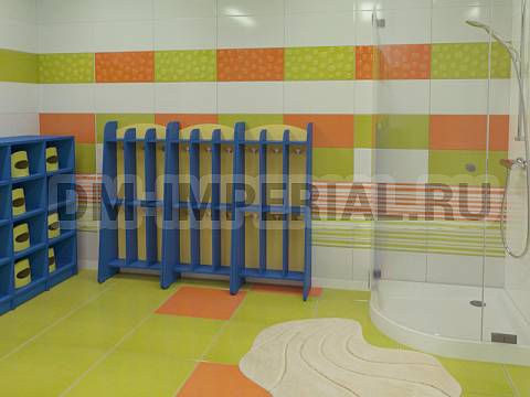 Оснащение детских садов, Шкафы, Шкаф для пол. 2-х ярусный 3-х секционный Волна ШП-006-3