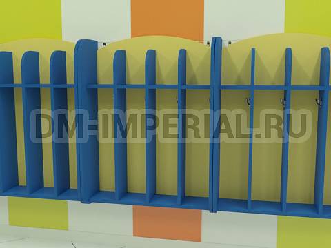 Оснащение детских садов, Шкафы, Шкаф для полотенец навесной Волна 4-х секционный ШП-003-4