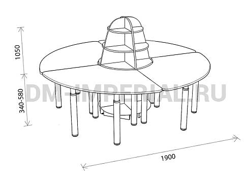 Оснащение детских садов, Столы, Стол Кольцо со стойкой на регулируемых ножках СТ-029-Ц