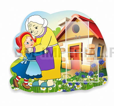 Красная шапочка с бабушкой, резной стенд