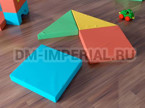 Оснащение детских садов, Мягкие модули, Развивающие мягкие модули Мат Домик ММ-РМ-02.010