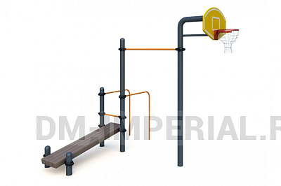 Турник, баскетбольная стойка, брусья, лавка наклонная W-06-002