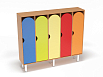 Шкаф 5-ти секционный на металлических ножках стандарт (каркас бук с разноцветными фасадами, Вариант 4)
