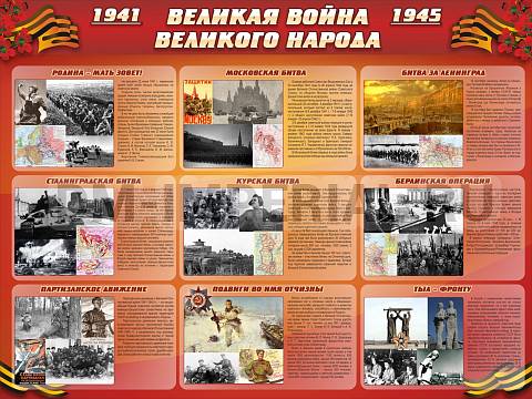 Информационные стенды, Оформление стендов для школы, "Великая война Великого народа" (9 блоков) ШК-2608 Информационные стенды, Оформление стендов для школы, "Великая война Великого народа" (9 блоков) ШК-2608